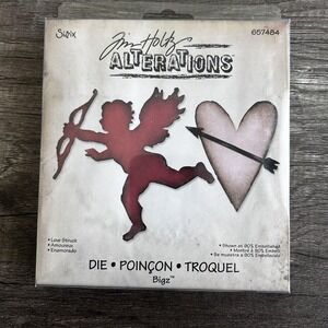 Sizzix Tim Holtz Alterations Love Struck Bigz Die Cupid Heart Arrow 657484 Craft